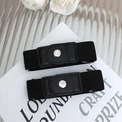 Set of 2 Elastic No - Buckle Adjustable Belts - 70cm (2PCS Black)