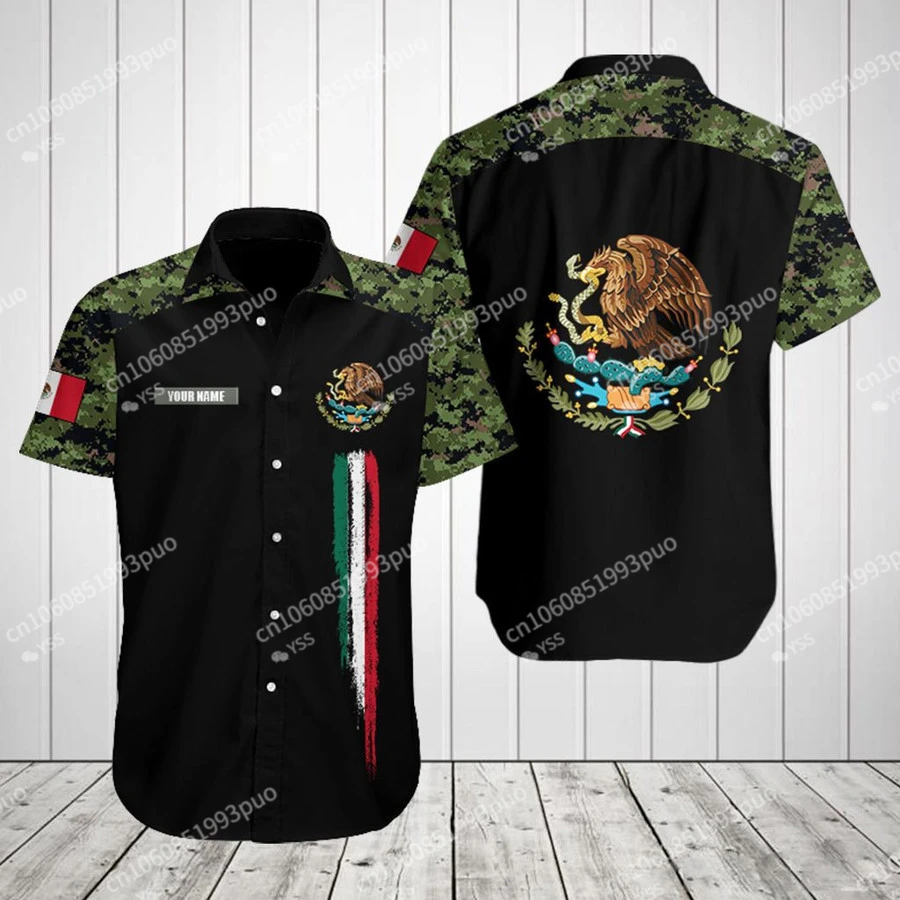 

2023 New Custom Mexico Pride Hawaiian Shirt 3D Casual Street Short Sleeve Shirt Men's/Women's Clothing