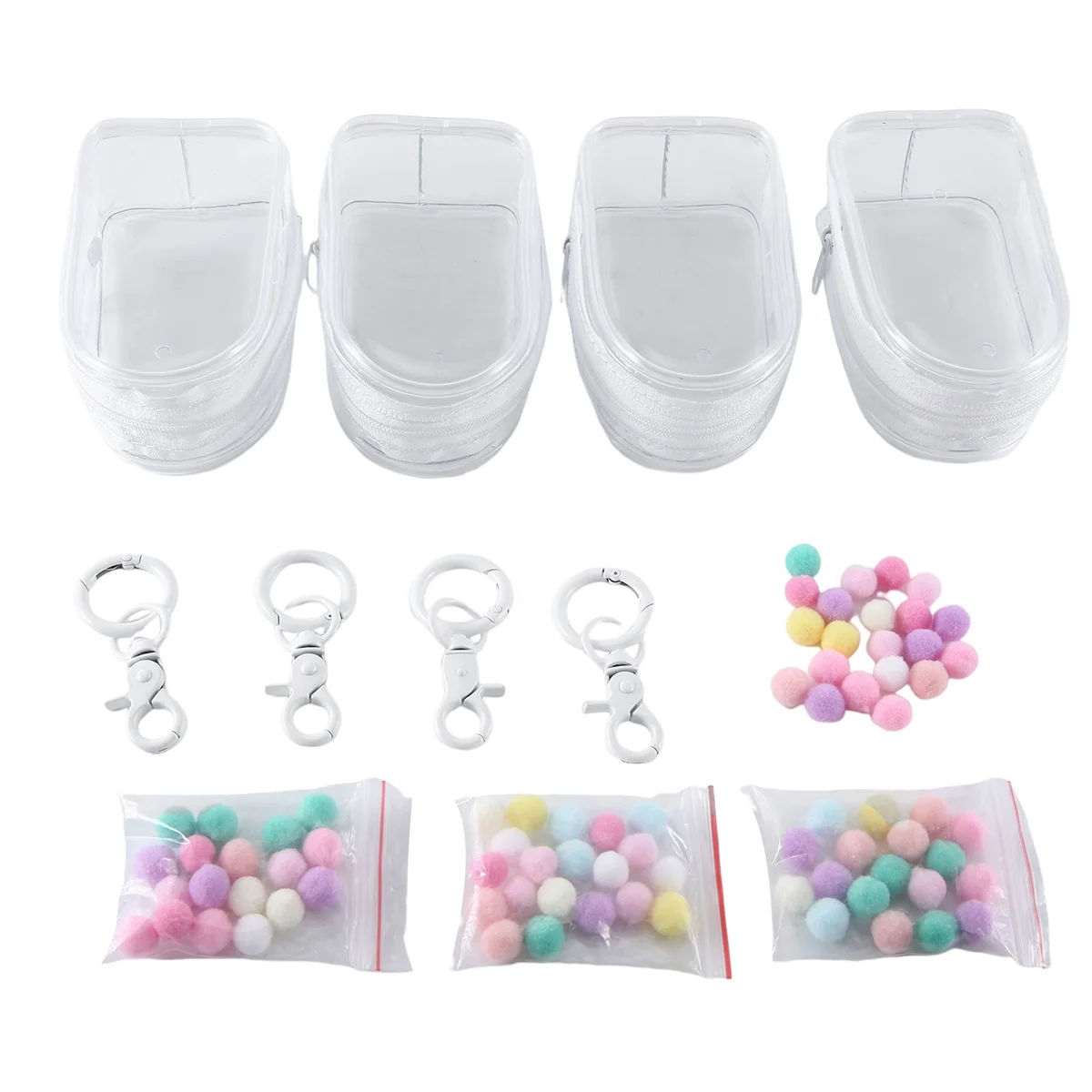 

Органайзер для ювелирных изделий, 4 шт., прозрачная коробка для хранения, коробка для ключей, сумка для хранения, Женский утолщенный кошелек, милая сумка для кукол, а