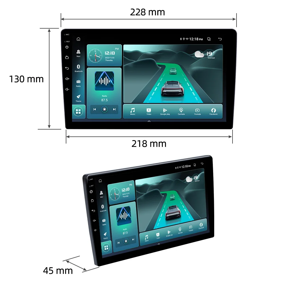 Автомагнитола Carplay универсальная, мультимедийный плеер на Android, с GPS, AUX, USB, FM, Wi-Fi, Bluetooth, типоразмер 2 Din (art.: 3920c6fe80aff) - 3920c6fe80aff