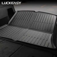 LUCKEASY For Tesla Model Y 2021-2024 Rear Seat Backrest Protective Pad Trunk Mat Car Interior Accessories Anti-Kick Pad 2