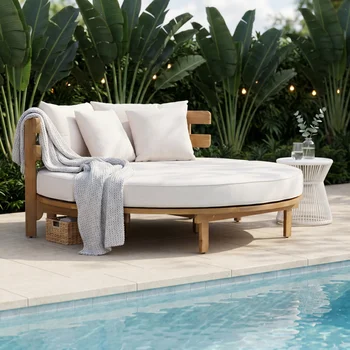Acacia Wood Round Daybed 1