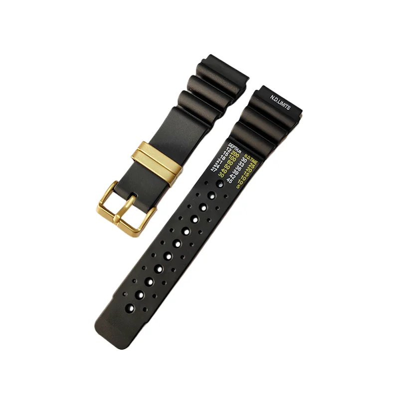 2023 New Hot Selling Gold Buckle N.D.LIMITED Rubber Flat End Watch Strap Fit For RLX Diving