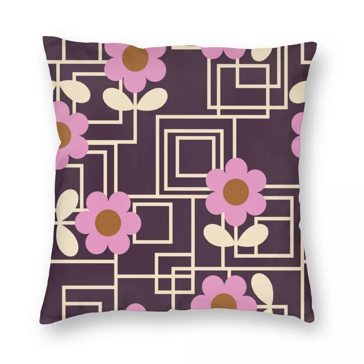 

Фиолетовые цветы Orla Kiely, наволочка из мягкой ткани, чехол для подушки в подарок, Женская квадратная наволочка для дома 40x40 см