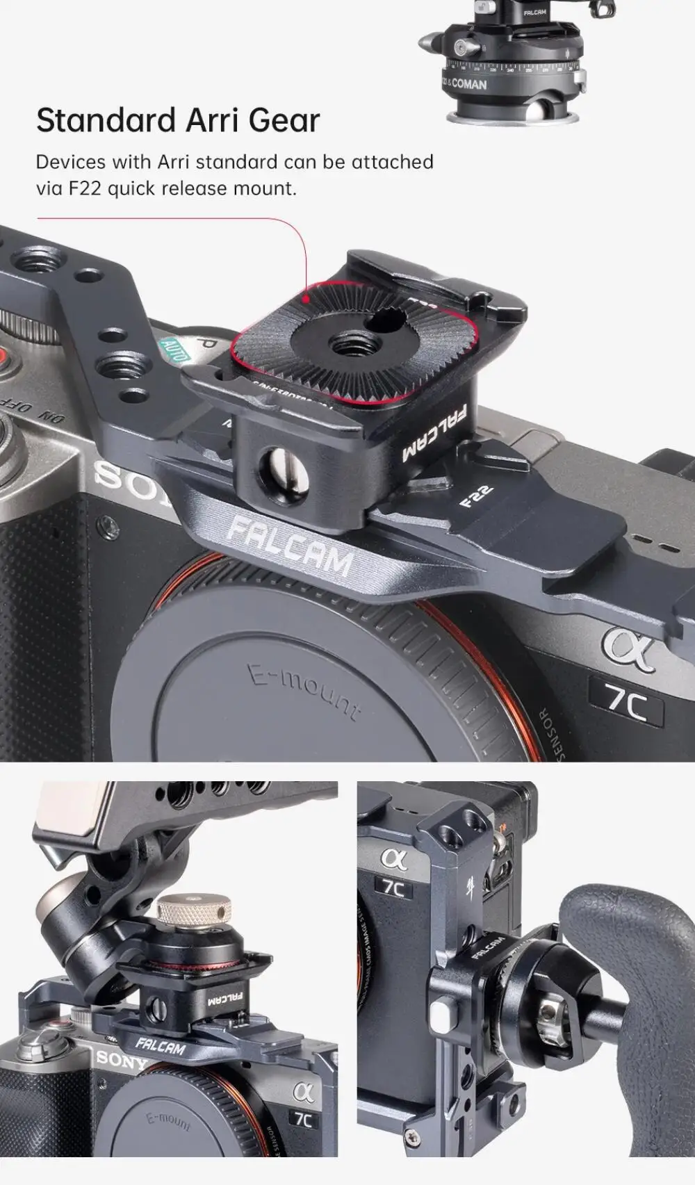 FALCAM F22A3806 F22 to F38 Arri Adapter Quick Release Base Mount Standard ARRI G