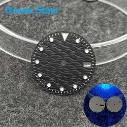 Luminous Ocean Star Dial for DIY Mechanical Watch - 28.5mm (Black Single date)