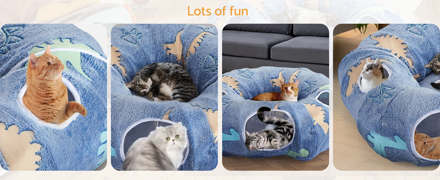 cat tube tunnel, tunnels for indoor cats, large cat tunnels, donut cat bed, cat bed tunnel