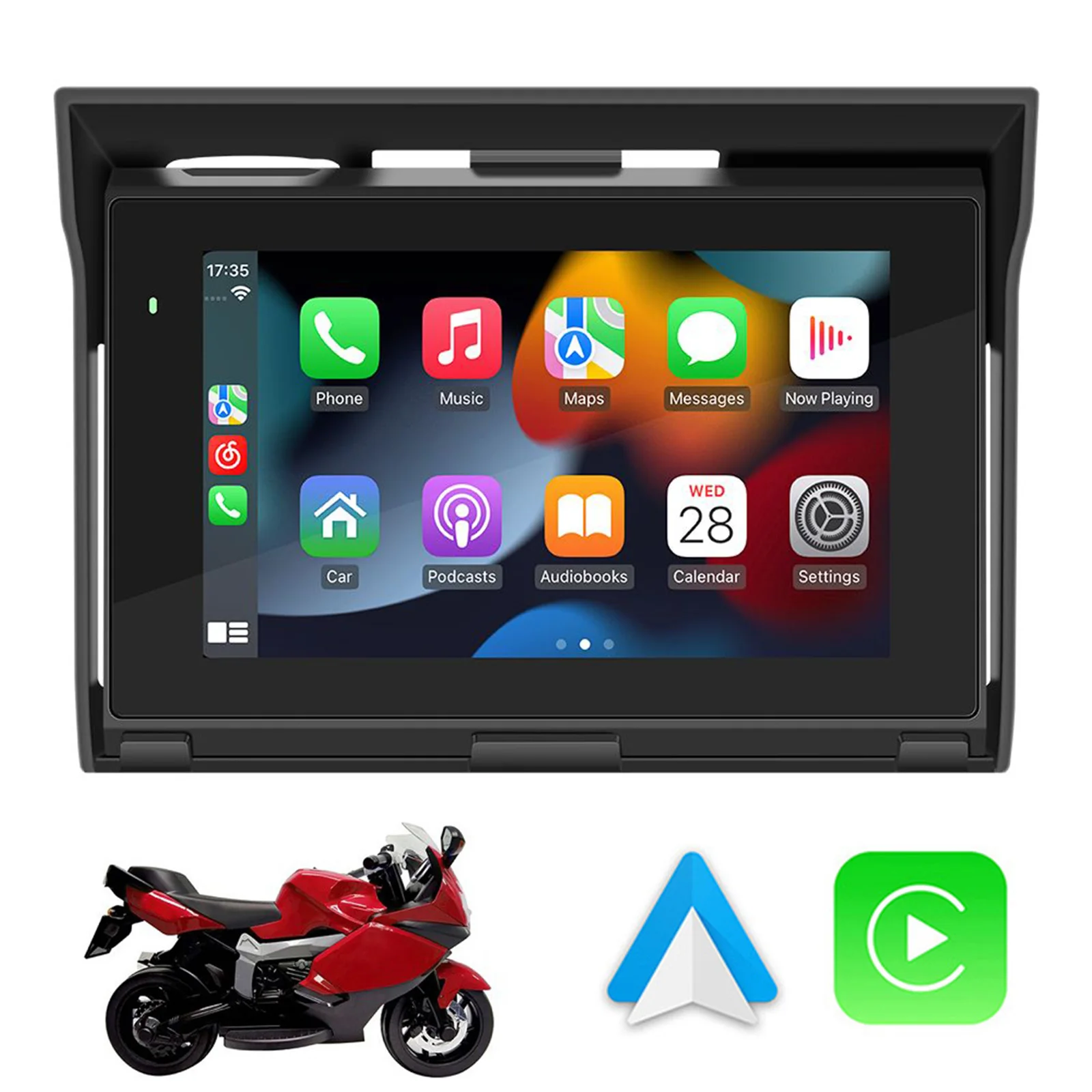 Navigatore Moto Da 5 Pollici Dual Bluetooth Moto Carplay Ip65 Impermeabile Mirrorlink Lettore Mp5 Wireless Carplay Android Auto