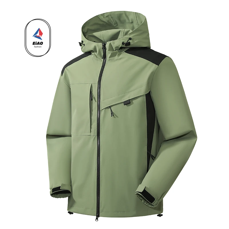 EiAO Mens Waterproof Windbreaker Jacket Lightweight Outdoor Sports Coat for Hiking Golf Cycling Raincoat Windproof Breathable​