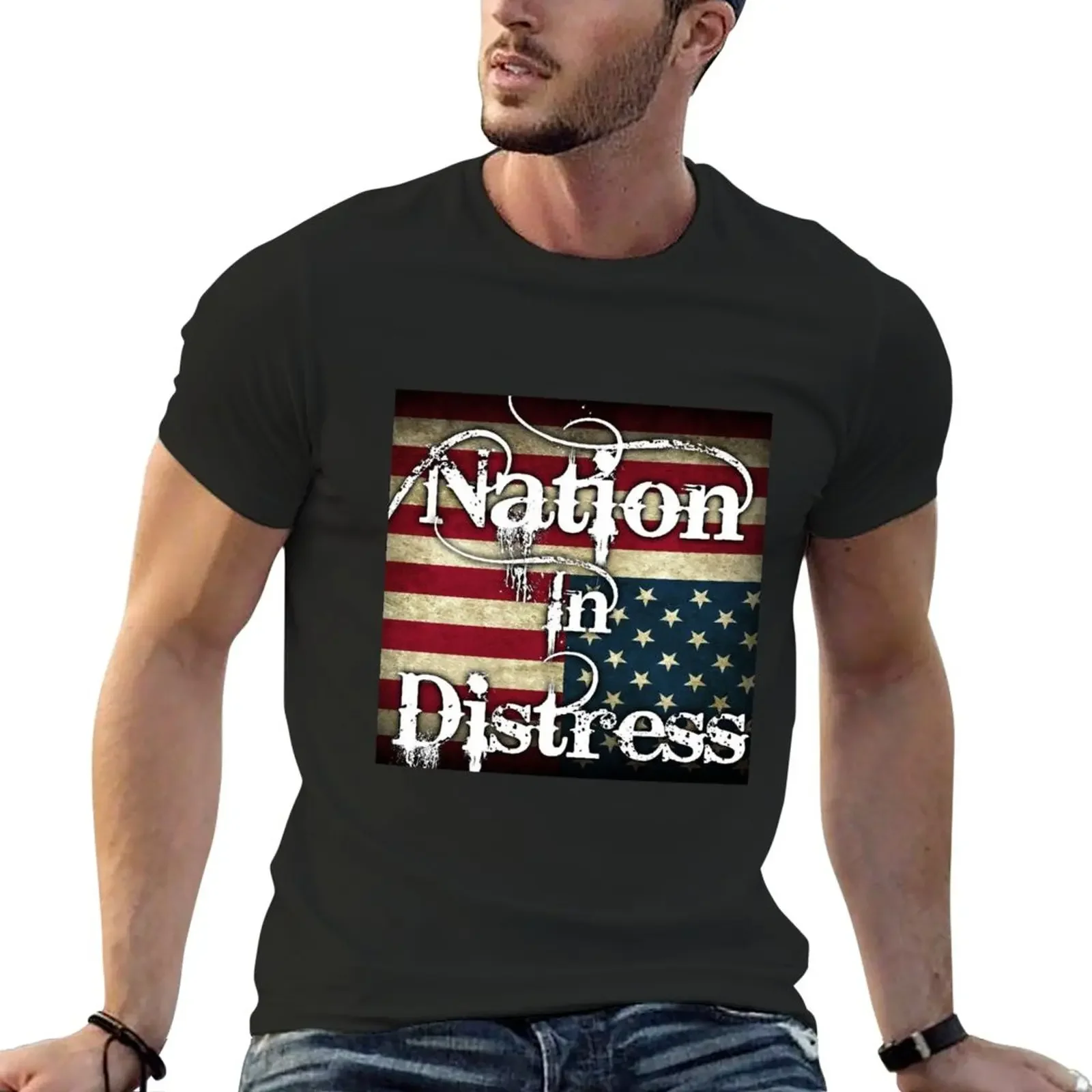 

Nation In Distress T-Shirt tees shirts graphic tees summer clothes plain black t shirts men