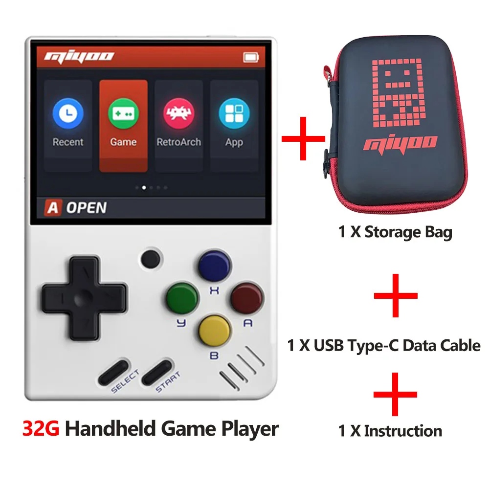 MIYOO MINI 2.8 Inch IPS Retro Video Game Console Protable Handheld Game Players Built-in 2500+ Classic Games Gift for Kids 