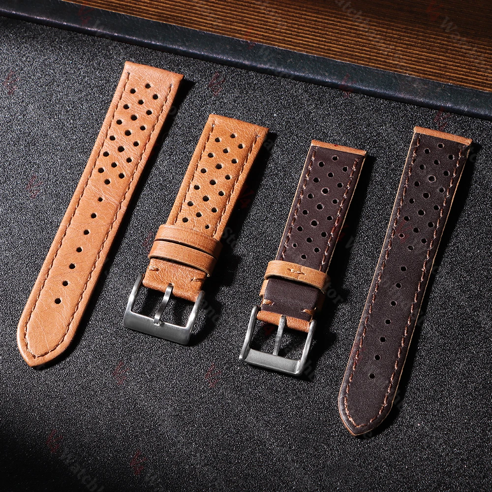 Premium Vintage Calfskin Leather Watch Band - Breathable Sport Bracelet Accessory