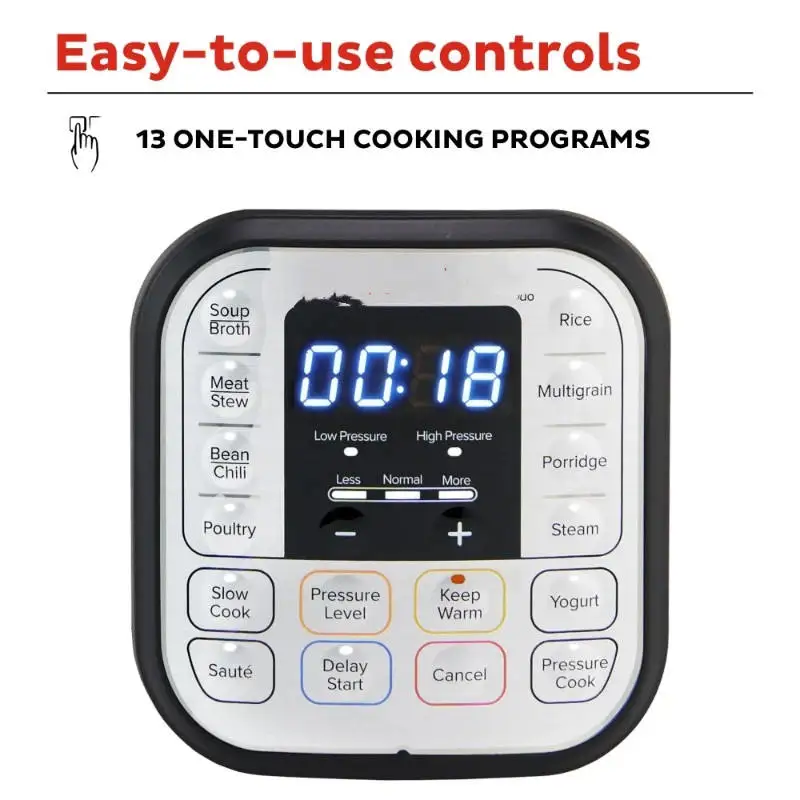 8 Quart 7-in-1 Electric Pressure Cooker, Includes Free App with over 1900 Recipes, Stainless Steel Electric Pressure