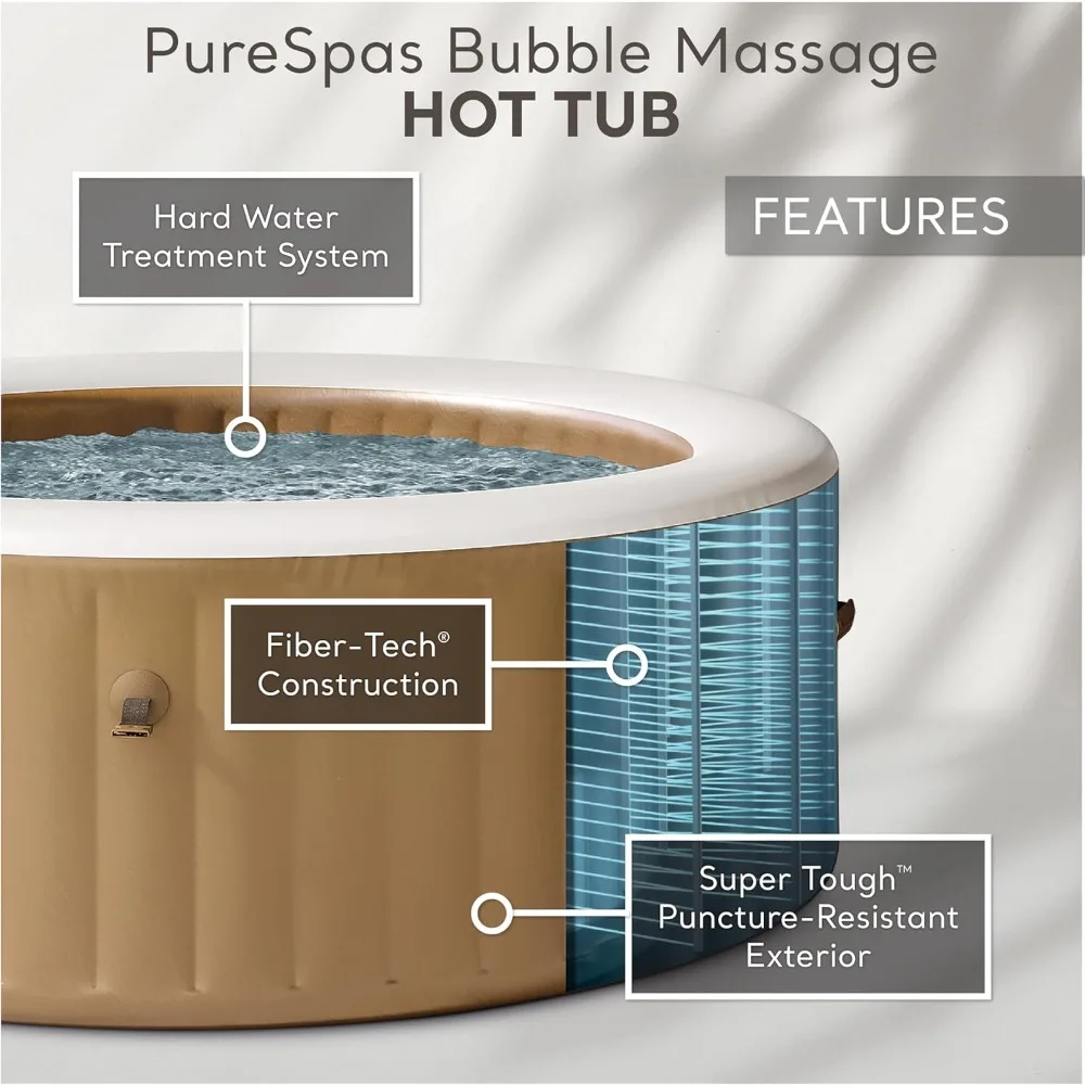 Bubble Massage Spa Set: Includes Energy Efficient Spa Cover – Push Button Control Panel – 140 Bubble Jets – 6 Person 2