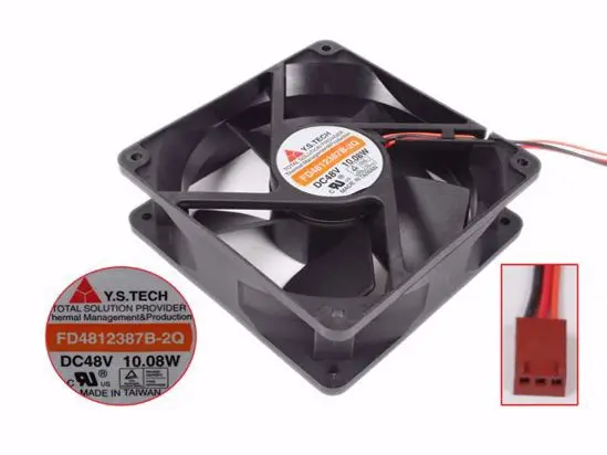 

Y.S TECH FD4812387B-2Q DC 48V 10.08A 120x120x38 мм 3-проводной Вентилятор охлаждения сервера