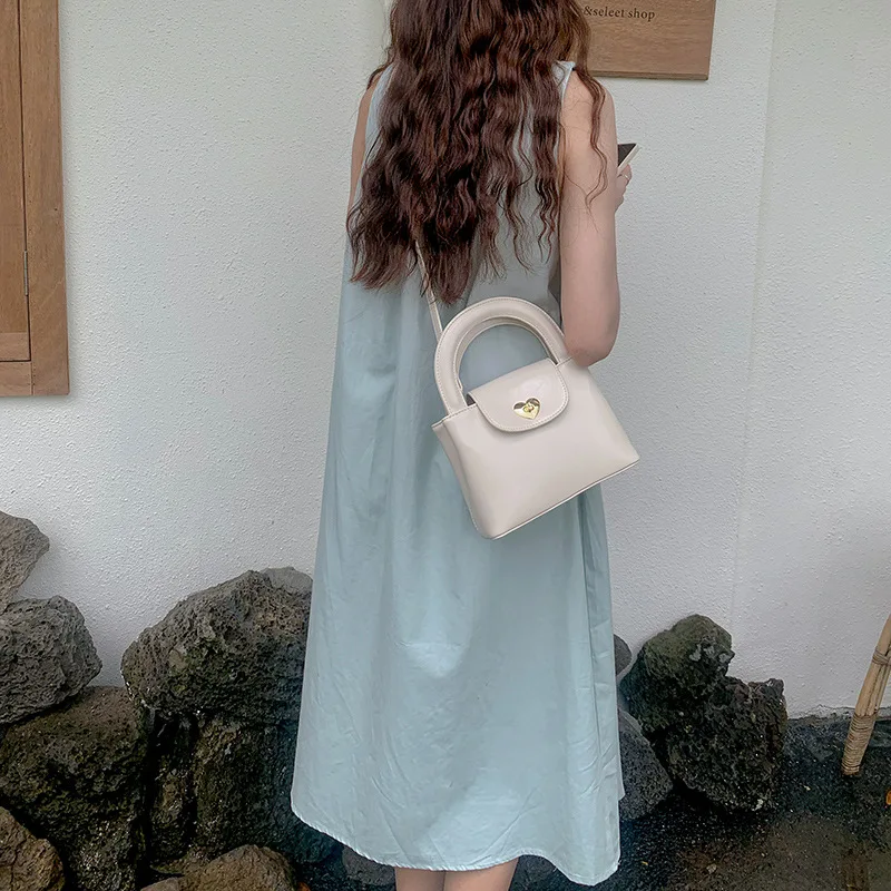 Women's Simple Bucket Bag Luxury Designer Crossbody BagTop Handle Bag Black Grey Ladies Purses For Girls tote bag сумка женская