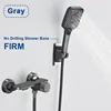 Wall Mounted Grey Waterfall Shower Set Bathtub Shower Faucet Brass Split Hot & Cold Mix Faucet Small Bathroom Shower Set 6