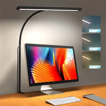 LED Desk Lamp for Office Home, Eye-Caring Desk Light Lamp with Stepless Dimming Adjustable Flexible Gooseneck And Light Color 1