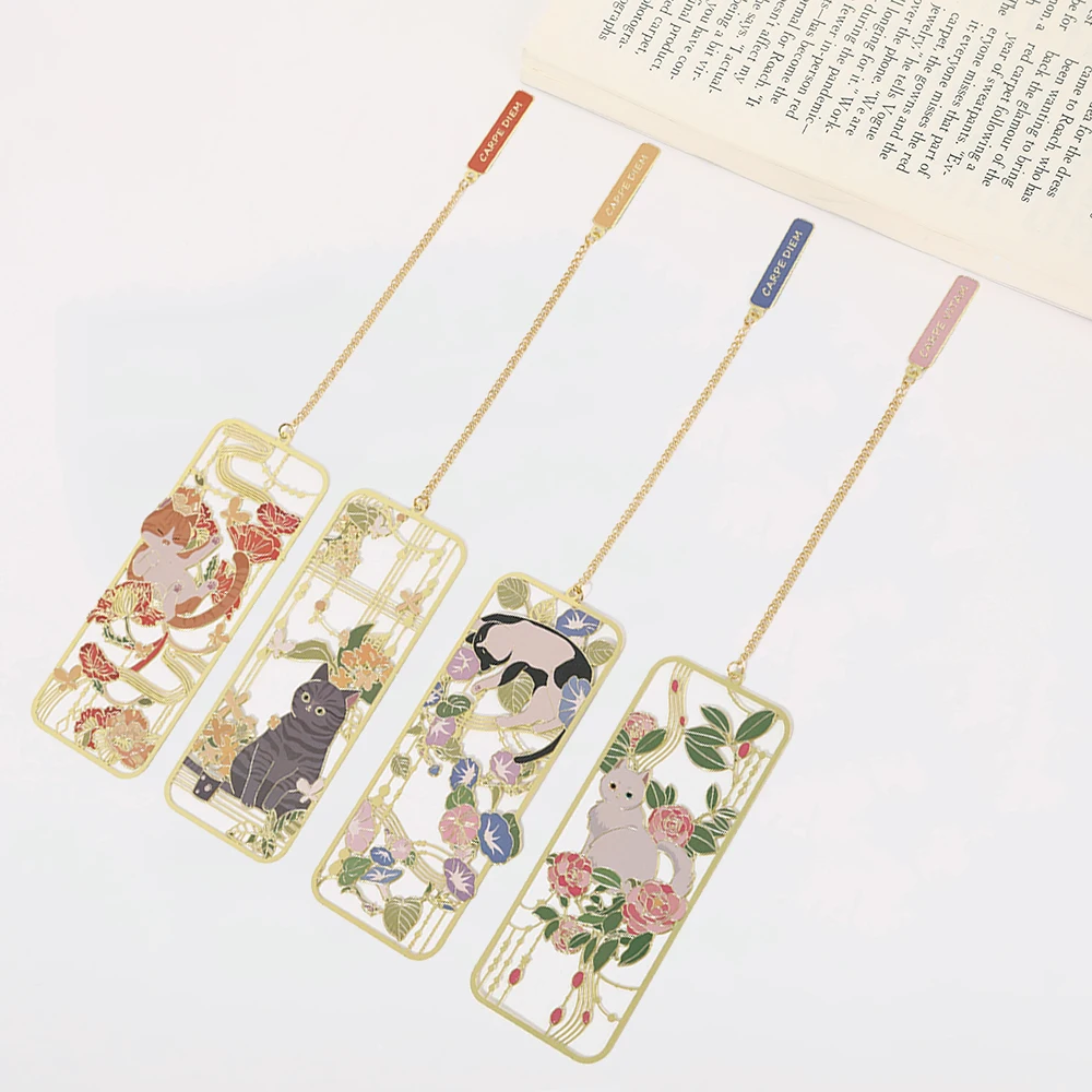 Metal Bookmark Lovely Cat Bookmark Brass Metal Classical Cute Style Student Gift Cultural and Creative Hollow 1PC for metal bookmark,animal bookmark