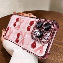 Chic Bow Ciliegia Litchi Custodia per Telefono