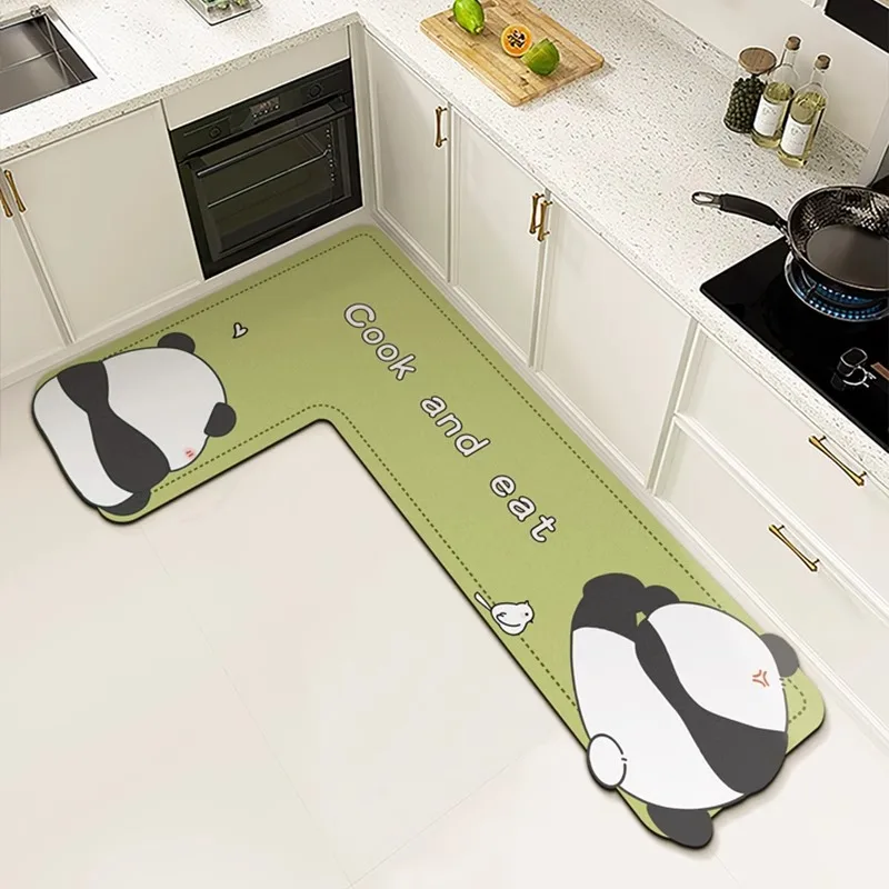 Tapete de Cozinha Moderno Simples em Forma de L Antiderrapante Absorvente de Água Fácil de Limpar Tapetes de Silicone para Us...