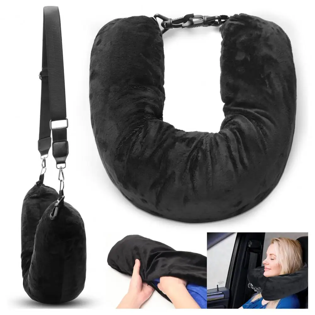 Travel Neck Pillow Self-filling Travel Pillow Portable Stuffable Neck Pillow for Travel with Refillable Support Cushion for Car 2