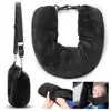 Travel Neck Pillow Self-filling Travel Pillow Portable Stuffable Neck Pillow for Travel with Refillable Support Cushion for Car 2