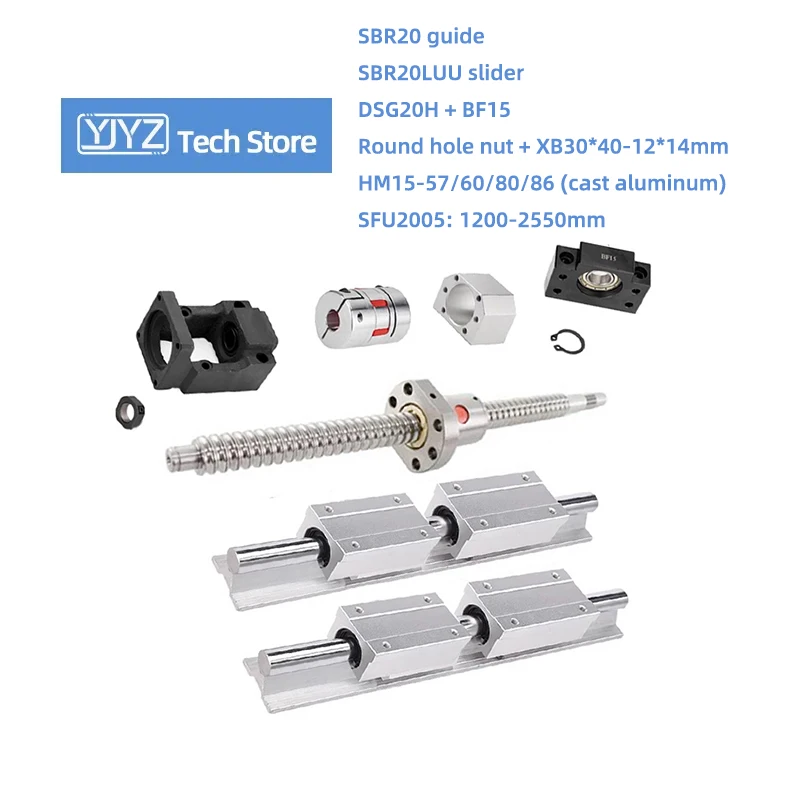 

SBR20 + SBR20LUU + SFU ball screw + HM-15 (cast aluminum) + BF + DSG set + plum blossom coupling CNC router accessories part 2