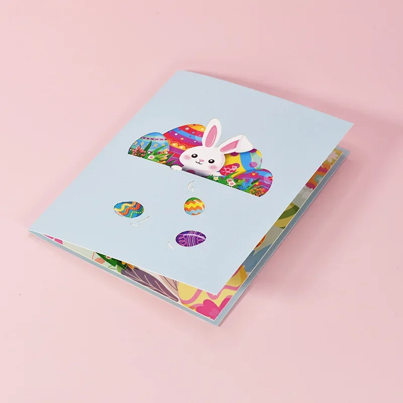 Funny Easter Pop-Up Cards 3D Bunny Egg Basket Greeting Card Birthday for Kids Mom Dad Family