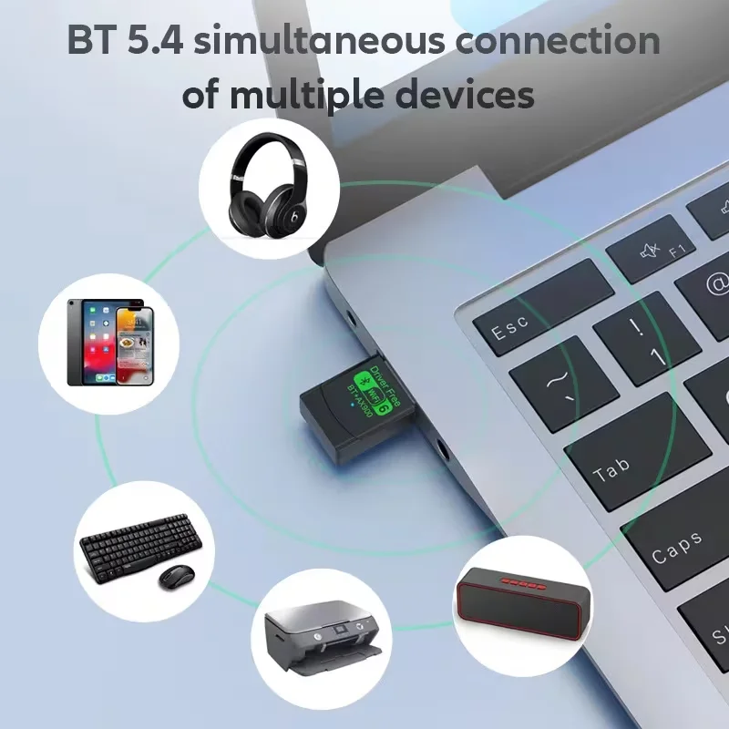 AX900 USB WiFi 6 블루투스 5.4 어댑터 2in1 동글 듀얼 밴드 2.4G & 5GHz USB 네트워크 무선 Wlan 수신기