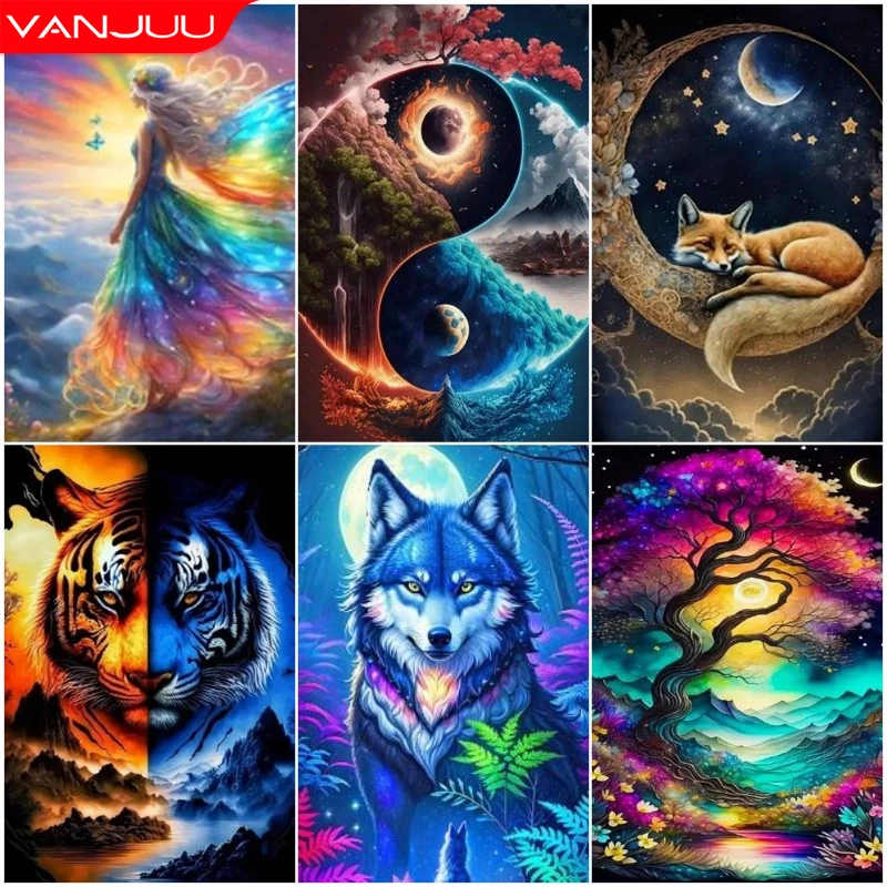 

Набор для алмазной живописи 5D «сделай сам», пейзаж, крест, алмазная вышивка, живопись, тигр, полная Алмазная мозаика, картина для украшения