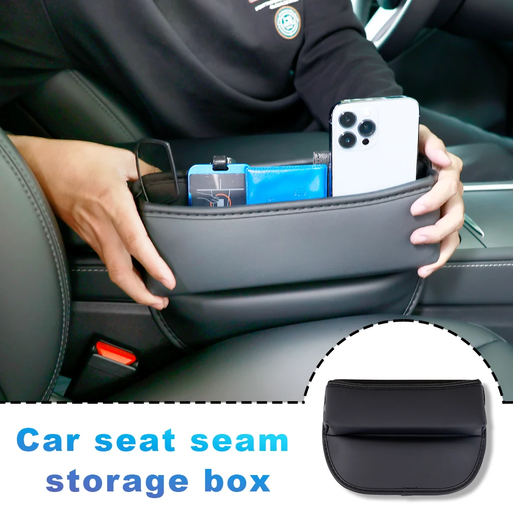 

Car Slot Storage Leather Box Multi-function Seat Middle Gap Crevice Storage Box Interior Seat Central Control Plug Organizer