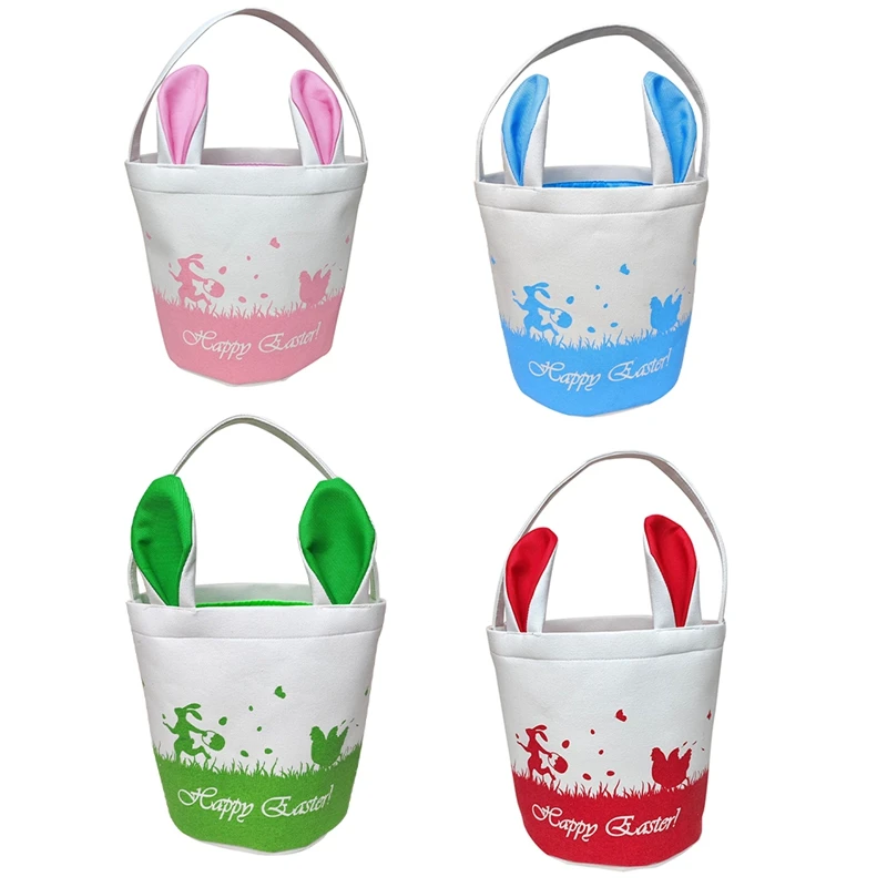 

Easter Basket Storage, Empty Canvas Basket With Handles, Foldable Bucket Bags For Boys & Girls, Clothes, Toys