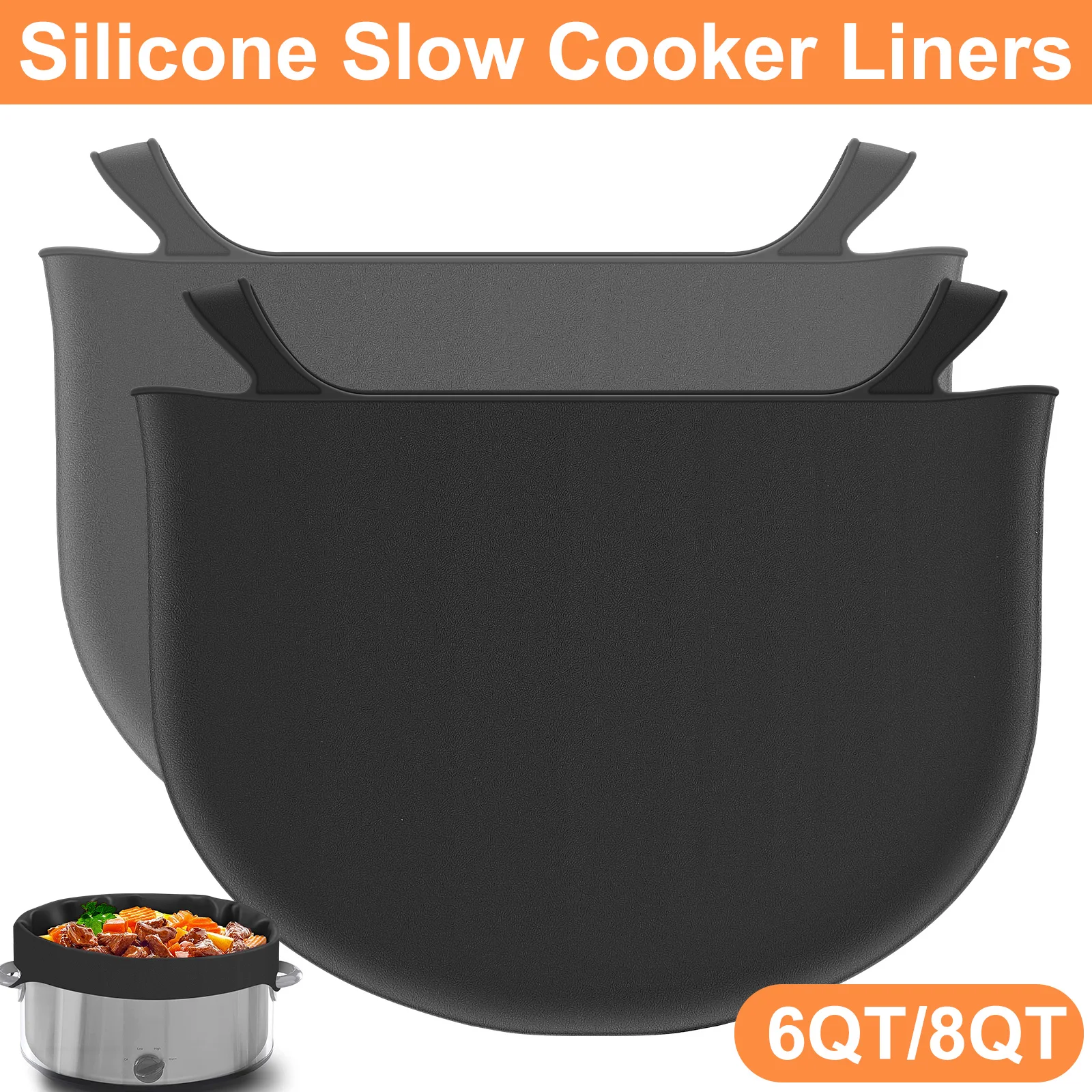 Silicone Slow Cooker Liners For Crockpot 6-8 QuartReusable Pouch Non-slip  Leak-proof Easy To Clean Kitch Supplies - AliExpress