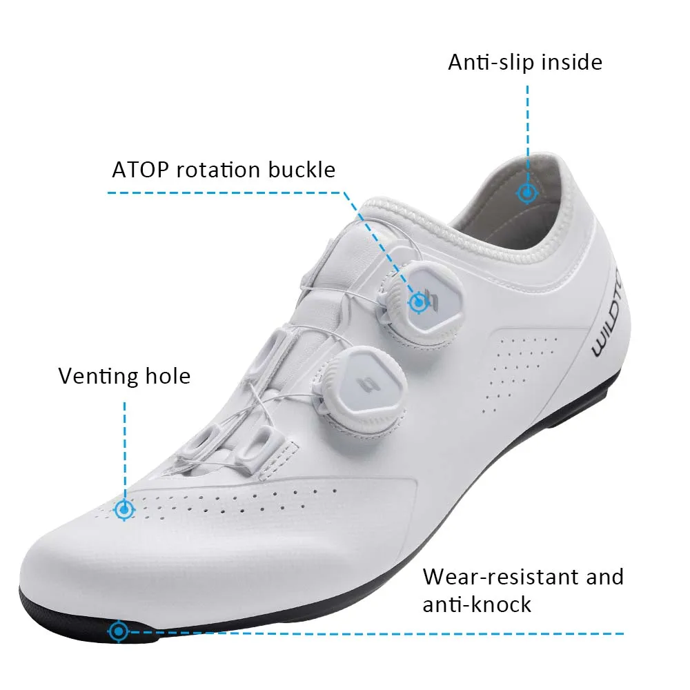 WILDTO Cycling Shoes Mens Road Bike Shoes Flat Speed New Hardness9 Glass Fiber Professional Cycling Sneakers SPD Cleats Footwear 2