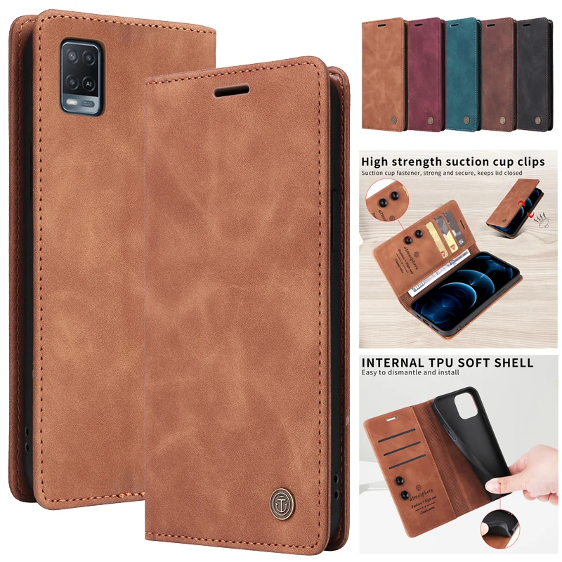 Magnetic Protective Wallet Flip Case - Leather Cover