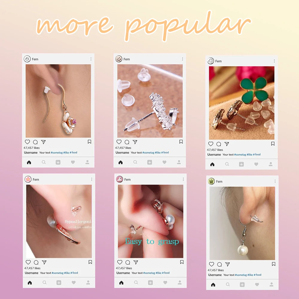 300/600/1200개/박스 4mm 실리콘 귀걸이 뒷면, 부드러운 투명 귀걸이 안전 패드, 백스토퍼 클러치 스토퍼 교체품