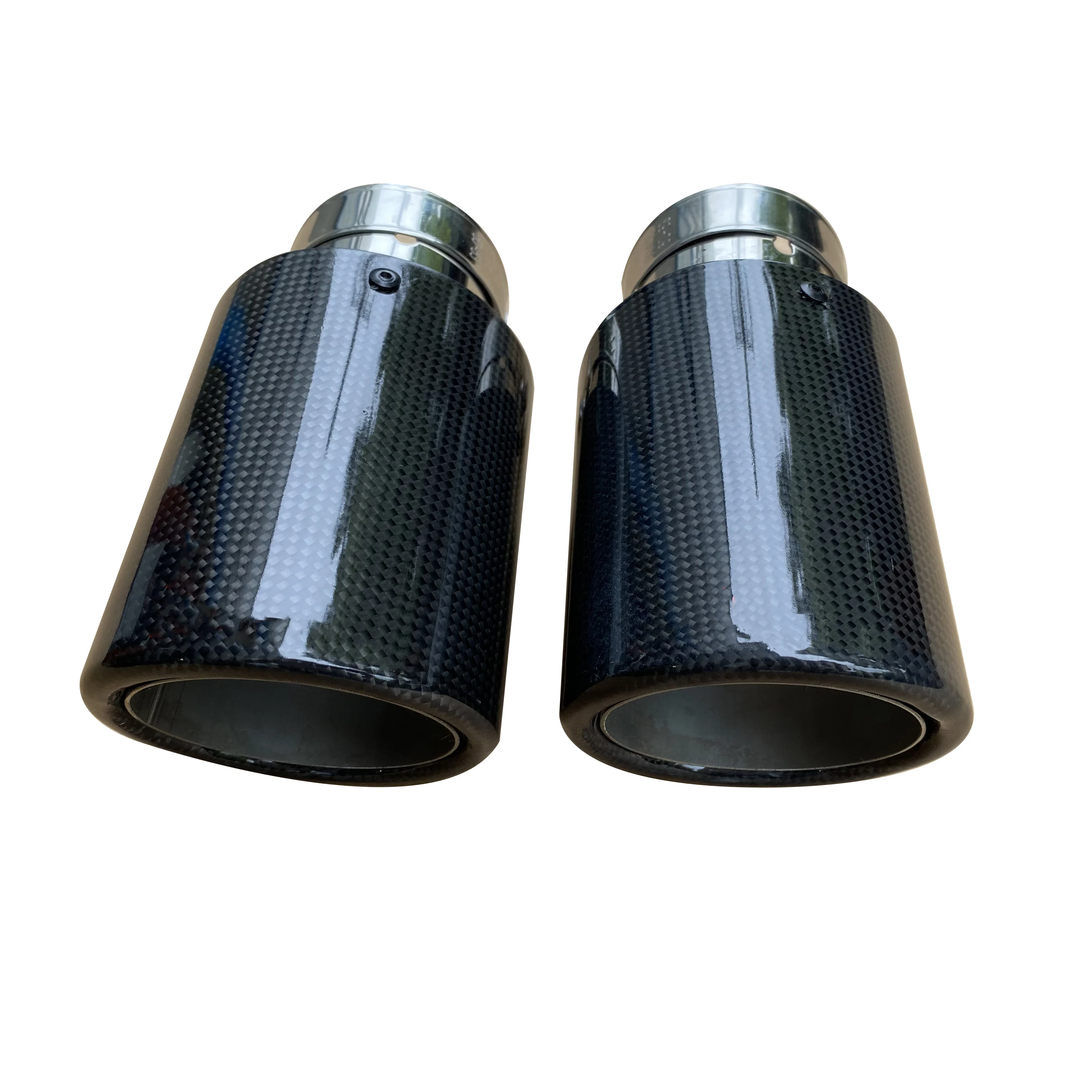 1Pc Automobile Universal Exhaust Pipe Silencer Carbon Fiber Tail Throat Decoration Exhaust Pipe Tail Pipes