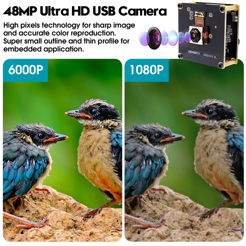 ELP 고속 자동 초점 HD 48MP USB 카메라 모듈, 무료 드라이버, 산업 검사 이미지 카메라, 의료 이미지 분석, 200ms