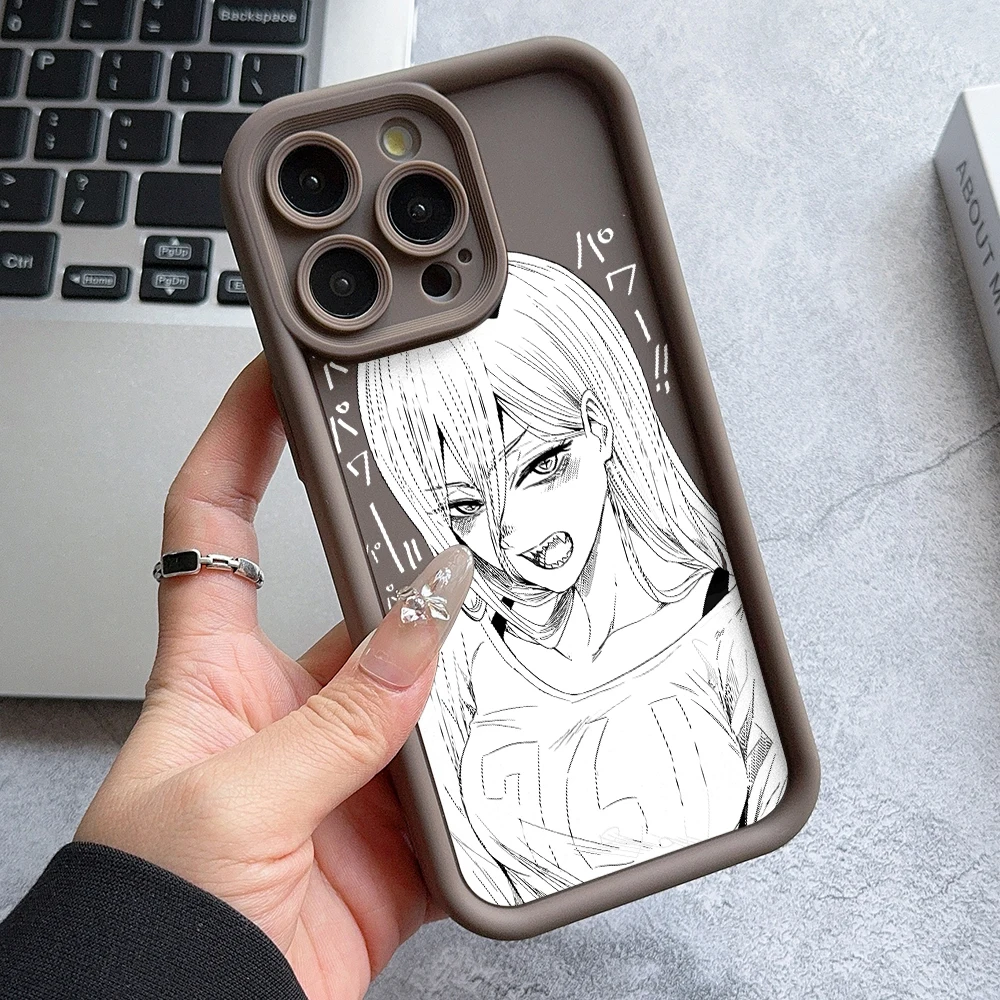 Chainsaw Man Power Soft TPU Phone Case with Ladder Lens Protection Cover