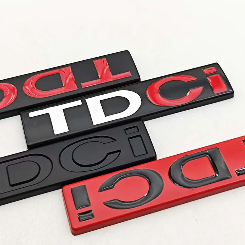 3D 메탈 자동차 스타일링 로고 TDCI 배지 스티커 리어 트렁크 엠블럼 펜더 사이드 데칼 (포드 포커스, 몬데오, 피에스타, 쿠가 액세서리용)