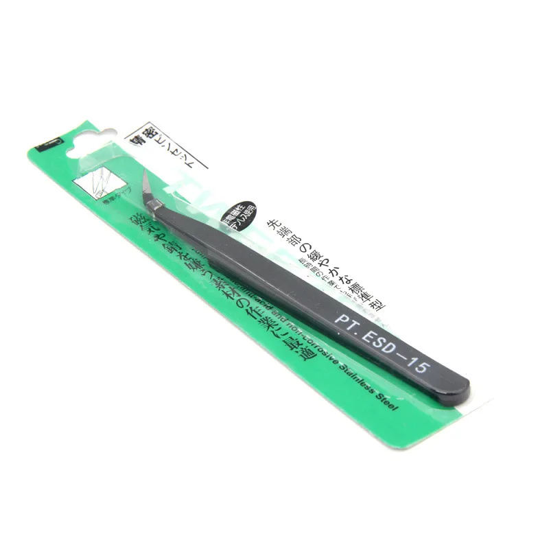 Pince de Précision Antistatique ESD Courbée/Droite pour Réparation Électronique