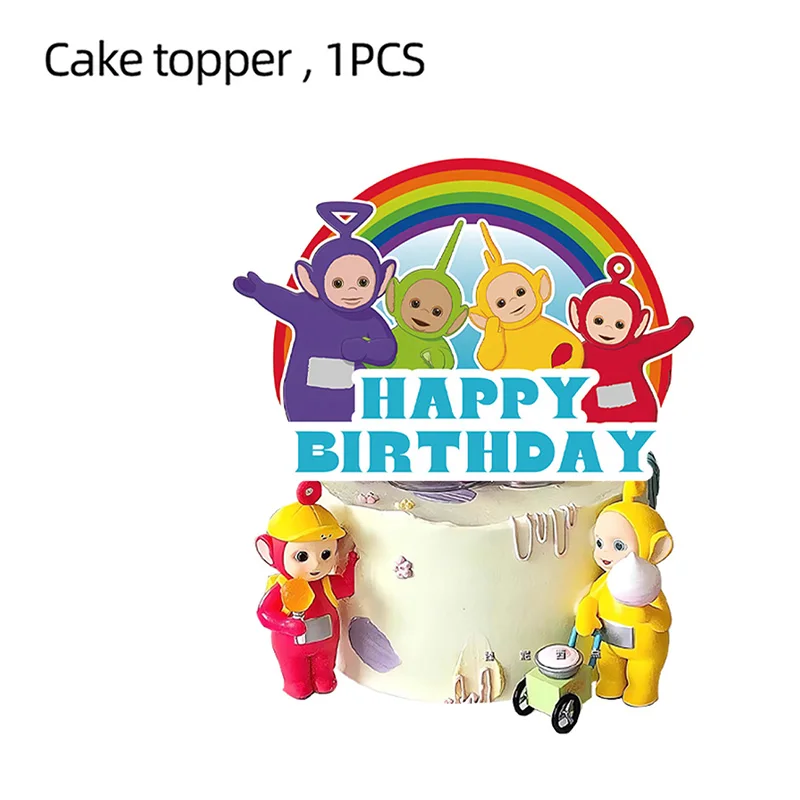 Teletu-bbies Party Supplies Baby Banner Cake Topper Disposable Tablecloth Balloon Kids Birthday Party Decoration Baby Shower birthday party supplies cake decoration toppers party supplies disposable tablecloth