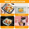 20cm Air Fryer Silicone Basket Tray Pot With Handle 8inch Square Airfryer Baking Mold Liner Foldable Kitchen Cooking Accessories 4