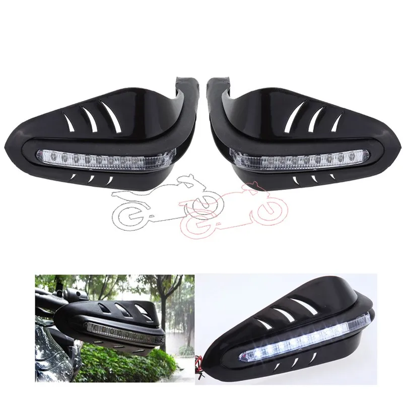 

Brand New Black 22mm 7/8" 12V Turn Signal LED DRL Brush Bar Handguards Protectors Black For Dirtbike Motor Free Shipping