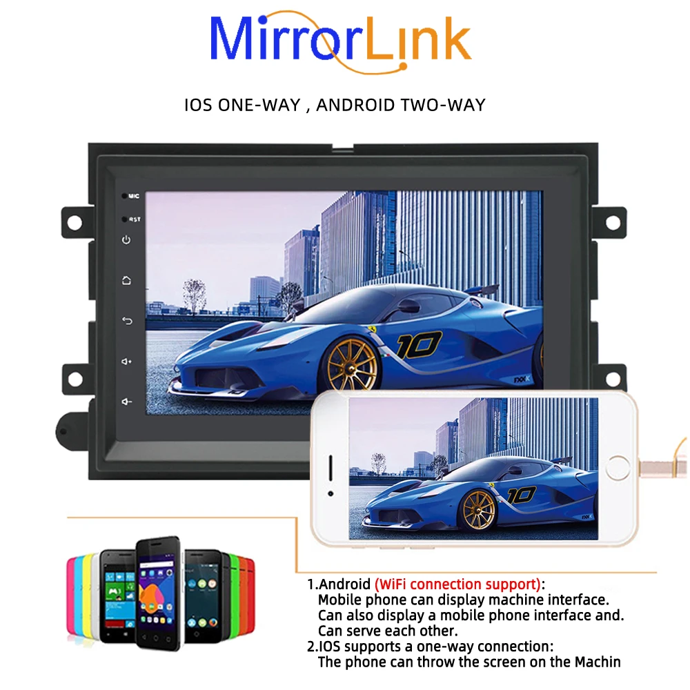 Car Multimedia Player FOR Ford F150 Android 1G+16G Wifi GPS Navigation 7" 2Din MP5 Player Apple Carplay, Android Auto 4 Core