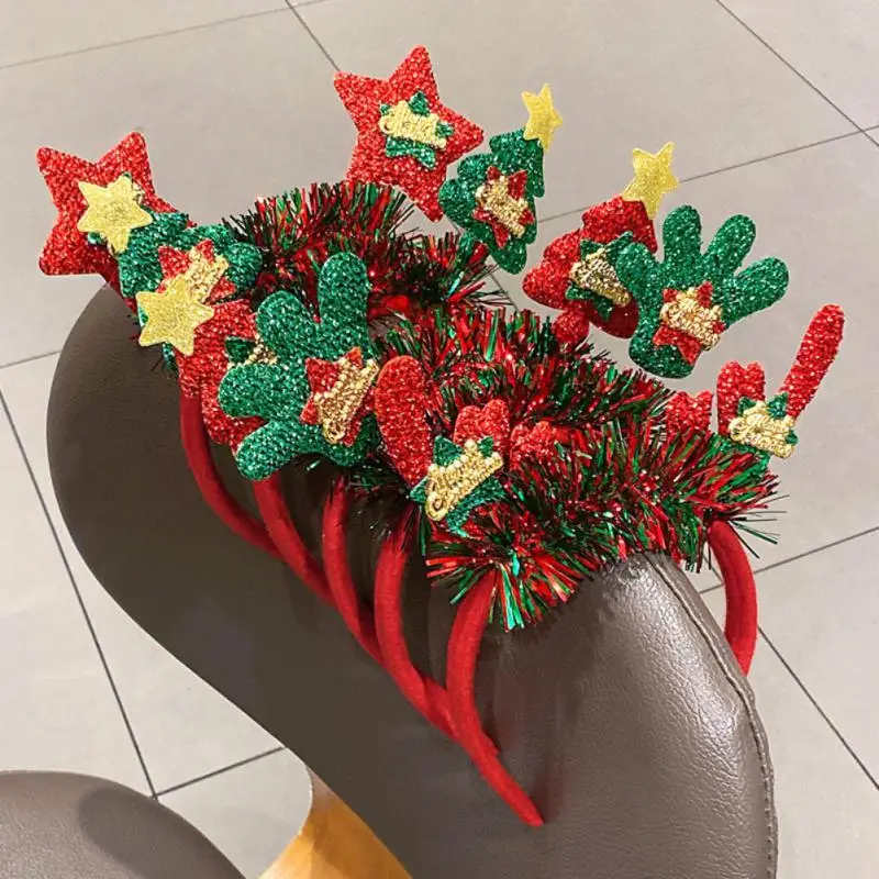 Christmas Headband Reindeer Antlers Horn Christms Tree Hair Band Headwear New Year Party Christmas Gift