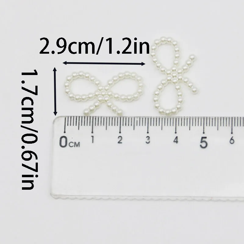 (100 Pieces/pack) 17*29Mm Imitation Pearl Butterfly Jewelry Accessories Resin Hollow Bow Party Decorations Home Hair Clip DIY