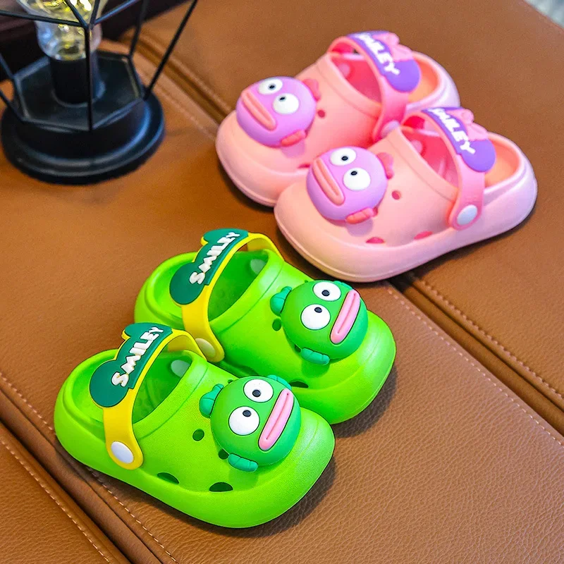 Children's Indoor Summer Slippers Anti-Slip Soft Bottom Cartoon Clog Shoes for Boys And Girls Baby Booties Casual Footwear
