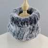 Winter Women Real Fur Handmade Stretch Fur Scarf Knit Genuine Rex Rabbit Fur Headbands Girls Natural Fur Ring Cowl Snood Scarves 3